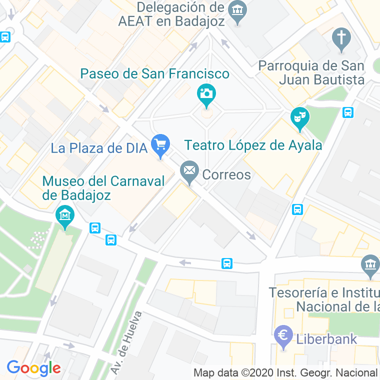 Código Postal calle Correos en Badajoz