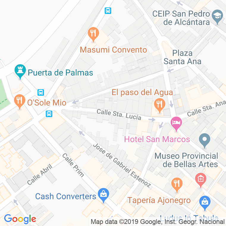 Código Postal calle Santa Lucia en Badajoz