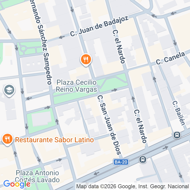 Código postal de Plaza Cecilio Reino Vargas en Badajoz