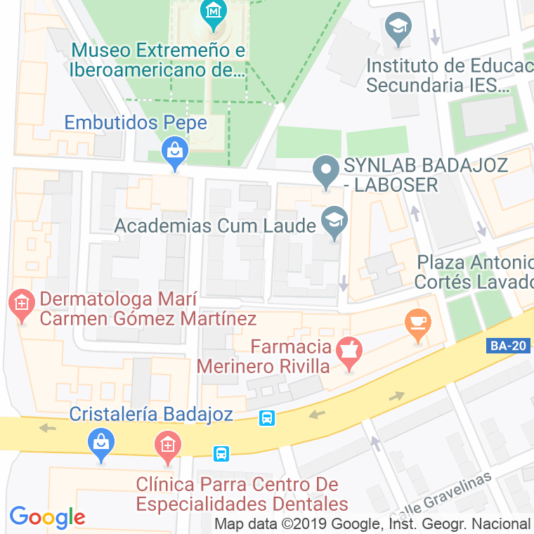 Código Postal calle Martin Arredondo en Badajoz