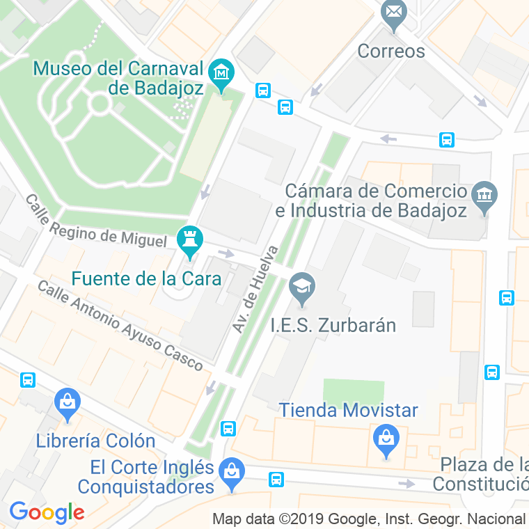 Código Postal calle Huelva, avenida en Badajoz
