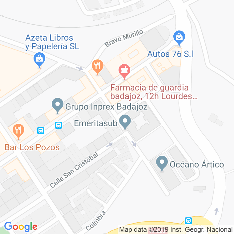 Código Postal calle Galindez De Carvajal en Badajoz