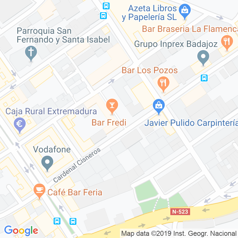 Código Postal calle Quinto Centenario en Badajoz