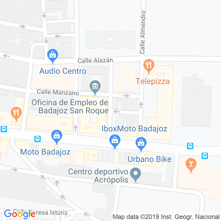 Código Postal calle Naranjo, El en Badajoz