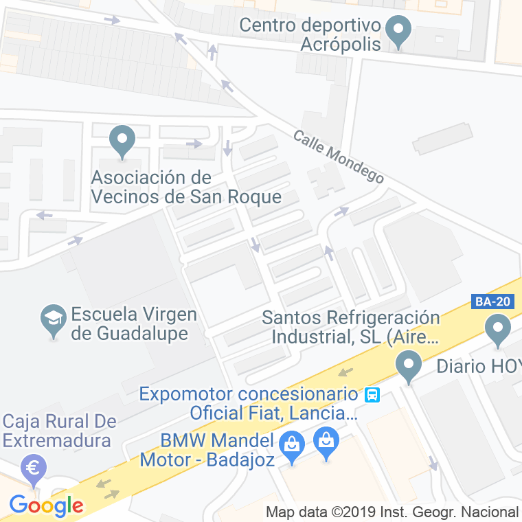 Código Postal calle Ricardo Casas Lozano en Badajoz