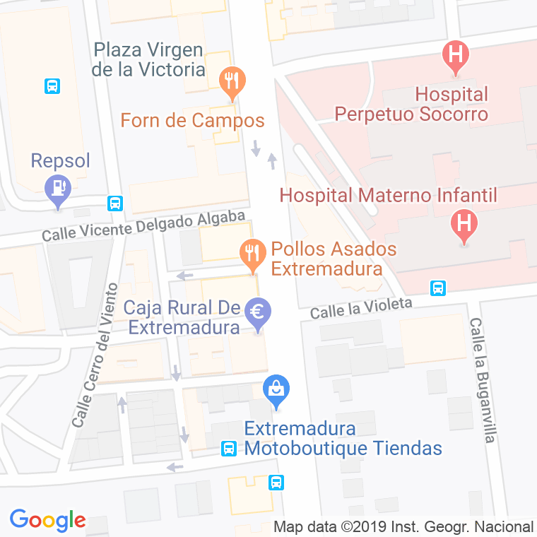 Código Postal calle Aurelio Cabreras en Badajoz