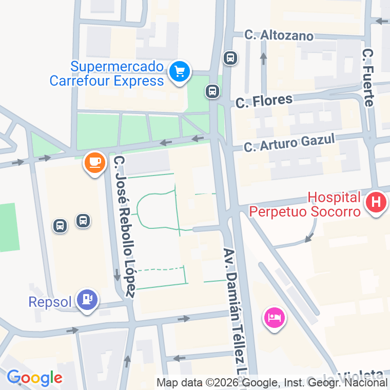 Código postal de Virgen de la Victoria, Plaza en Badajoz