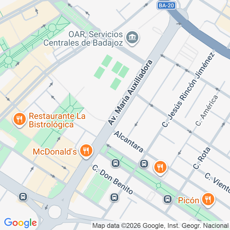 Código postal de Avda Maria Auxiliadora en Badajoz