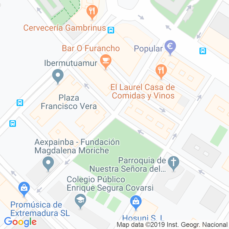 Código Postal calle Antonio Martinez Virel en Badajoz