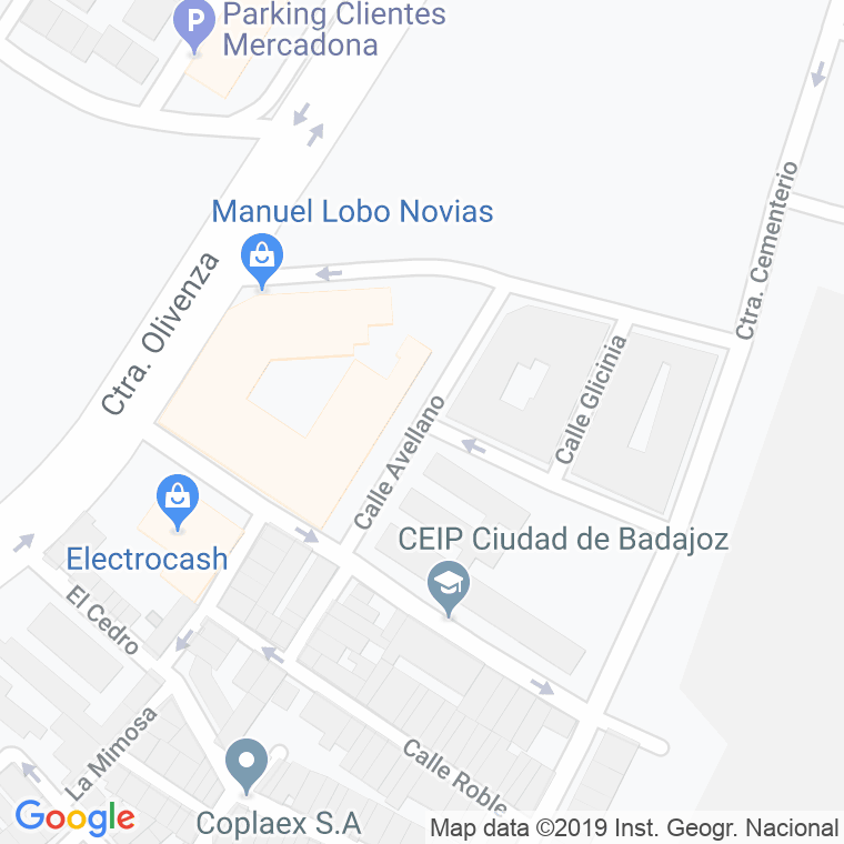 Código Postal calle Avellano, El en Badajoz