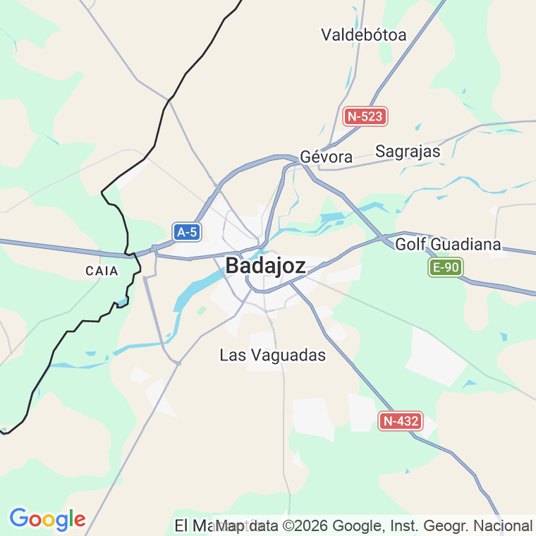Código postal de Guadiana, Avenida (impares del 1 al Final)  (pares del 2 al Final) en Badajoz