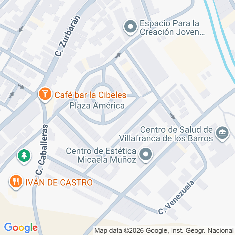 Código postal de Plaza America en Villafranca de los Barros