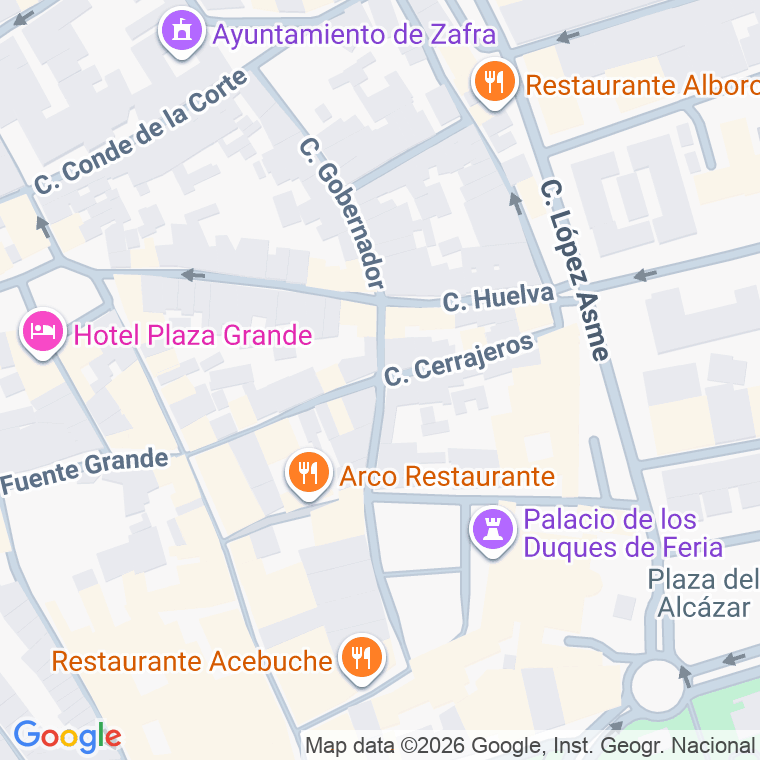 Código postal de Calle Cerrajeros en Zafra