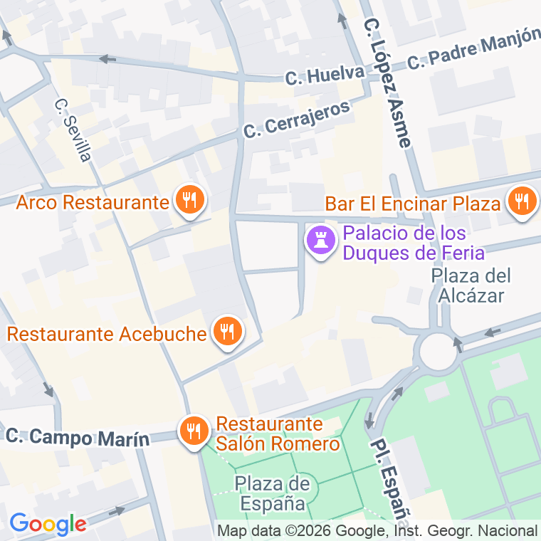 Código postal de Plaza Corazon de Maria en Zafra