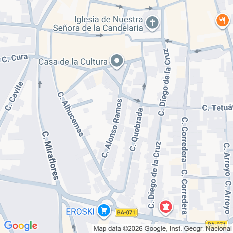 Código postal de Calle Alonso Ramos en Fuente del Maestre