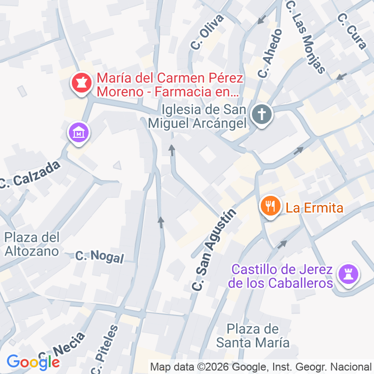 Código postal de Calle Jesus y Maria en Jerez de los Caballeros