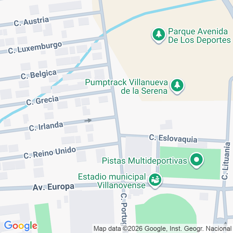 Código postal de Calle de Irlanda en Villanueva de la Serena