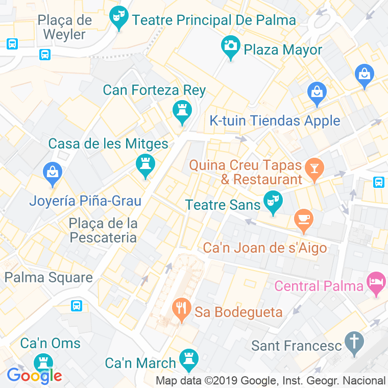 Código Postal calle Argenteria en Palma de Mallorca