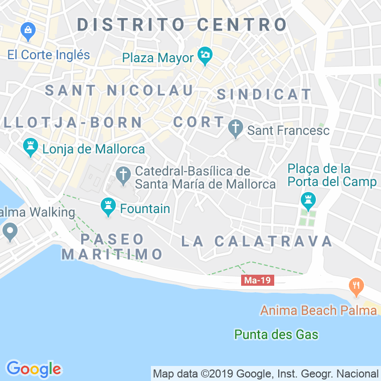 Código Postal calle Can Santacilla, De, costa en Palma de Mallorca