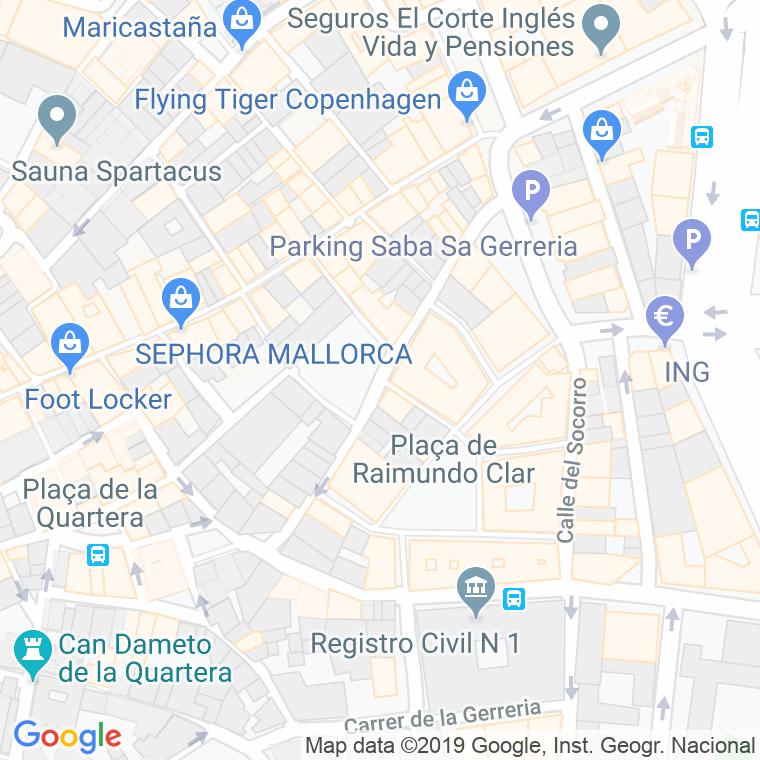 Código Postal calle Ferreria en Palma de Mallorca