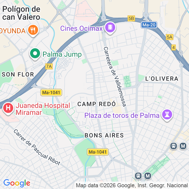 Código postal de General Riera   (impares del 1 al 19)  (pares del 2 al 44) en Palma de Mallorca