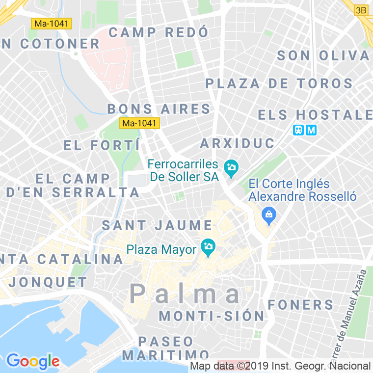 Código Postal calle Ramon Rotger Moner, plaça en Palma de Mallorca