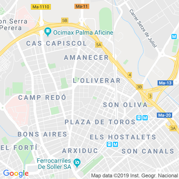 Código Postal calle Comandante Alorda en Palma de Mallorca