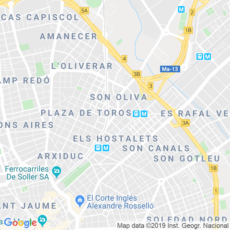 Código Postal calle Eusebi Estada   (Impares Del 1 Al 135)  (Pares Del 2 Al Final) en Palma de Mallorca