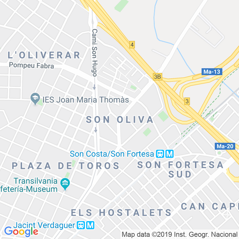 Código Postal calle Son Oliva en Palma de Mallorca