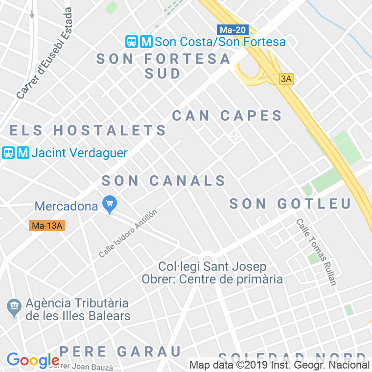Código Postal calle Sant Vicenç Ferrer   (Impares Del 135 Al Final)  (Pares Del 134 Al Final) en Palma de Mallorca