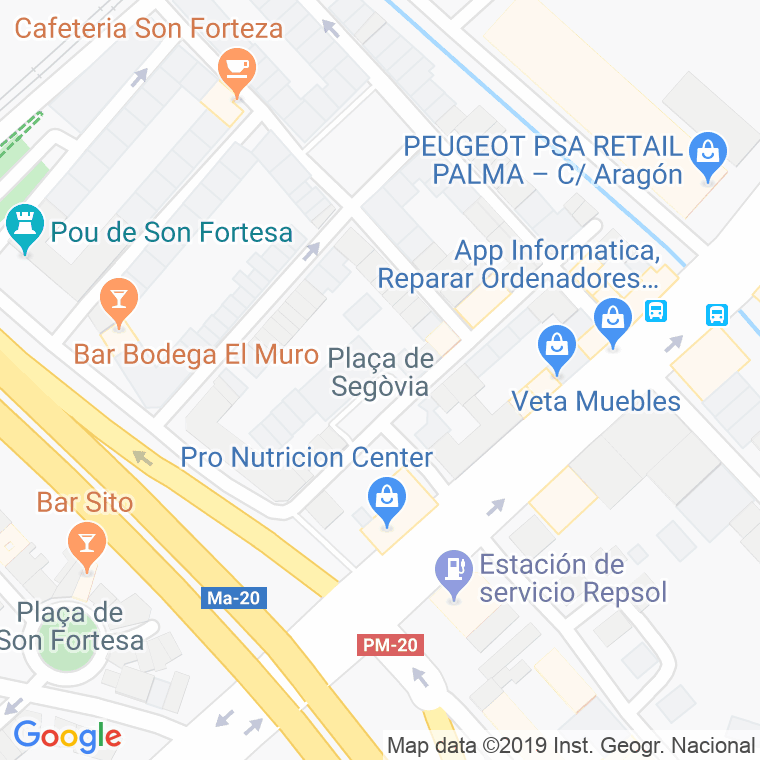 Código Postal calle Segovia, plaça en Palma de Mallorca