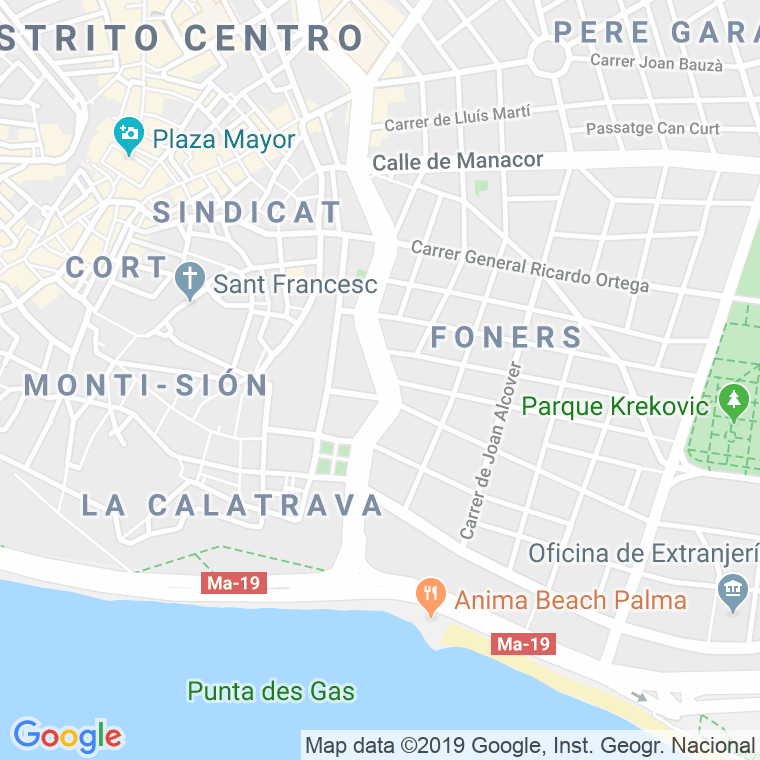 Código Postal calle Gabriel Alomar I Villalonga, avinguda en Palma de Mallorca