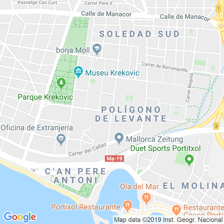 Código Postal calle Mexic, avinguda (Pares Del 2 Al Final) en Palma de Mallorca