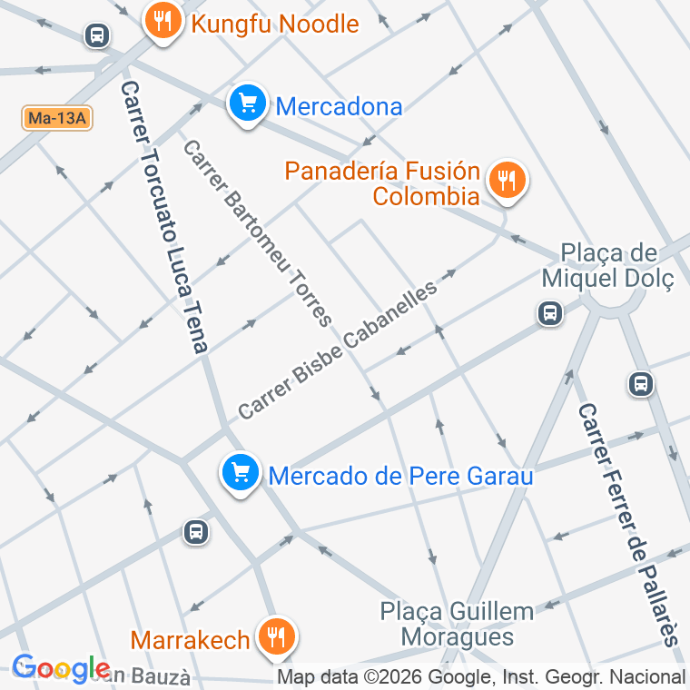 Código postal de Bartomeu Torres   (impares del 1 al 31)  (pares del 2 al 22) en Palma de Mallorca