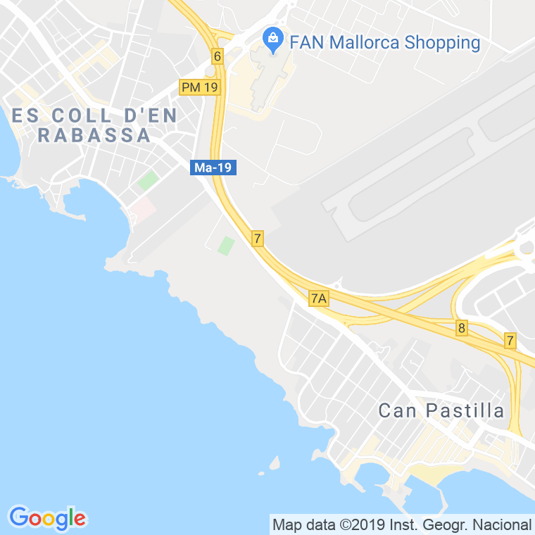 Código Postal calle Can Pastilla, cami (Impares Del 1 Al 37)  (Pares Del 2 Al 42) en Palma de Mallorca