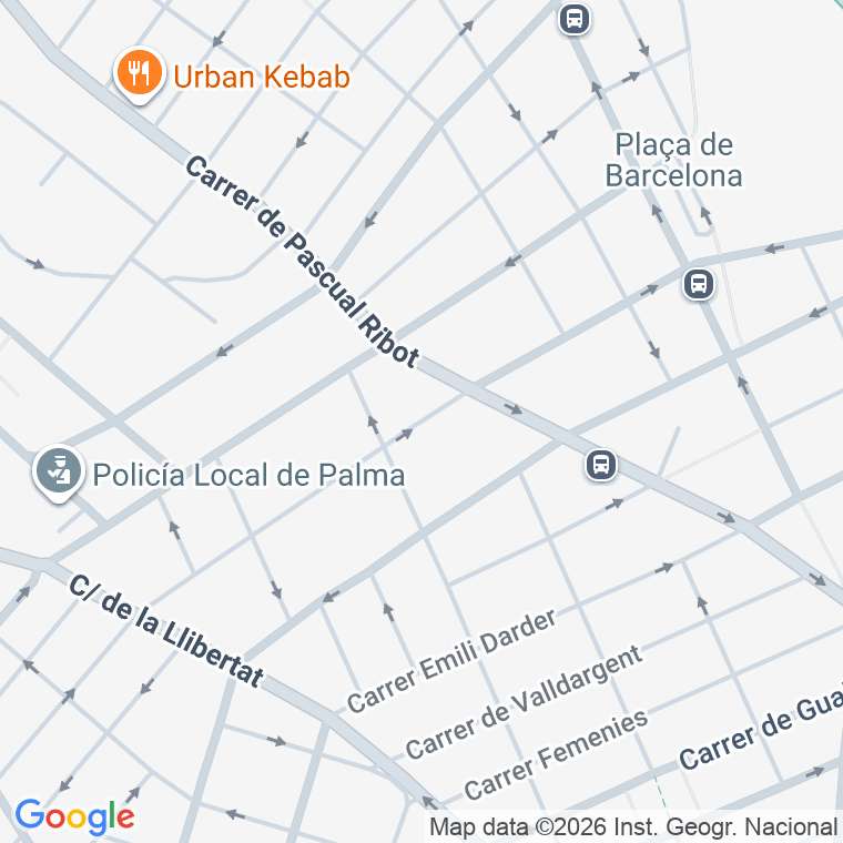 Código postal de Antoni Maria Alcover   (impares del 1 al 23)  (pares del 2 al 26) en Palma de Mallorca