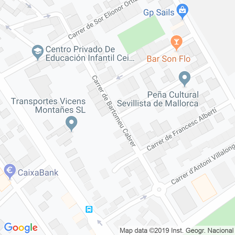 Código Postal calle Bartomeu Cabrer en Palma de Mallorca