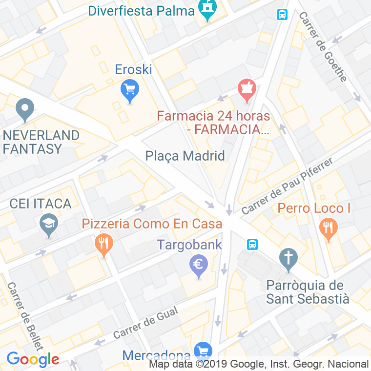 Código Postal calle Madrid, plaça en Palma de Mallorca