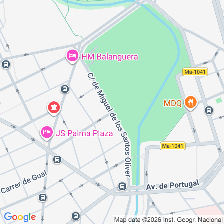 Código postal de Miquel Dels Sants Oliver   (impares del 1 al Final)  (pares del 4 al Final) en Palma de Mallorca