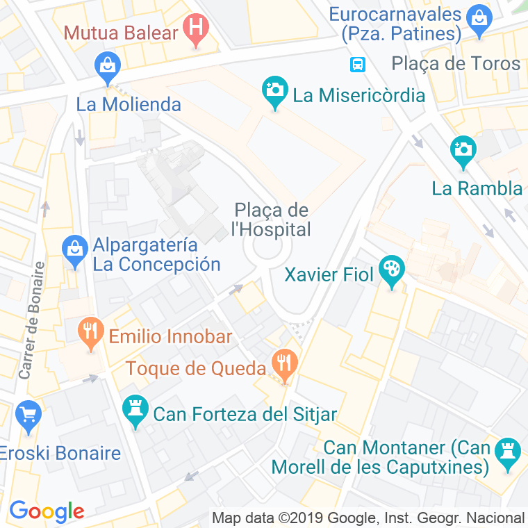 Código Postal calle Hospital, plaça en Palma de Mallorca