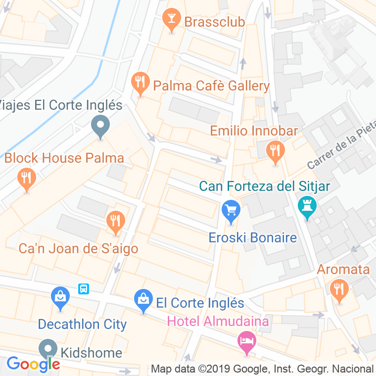 Código Postal calle Hug De Ribesaltes en Palma de Mallorca