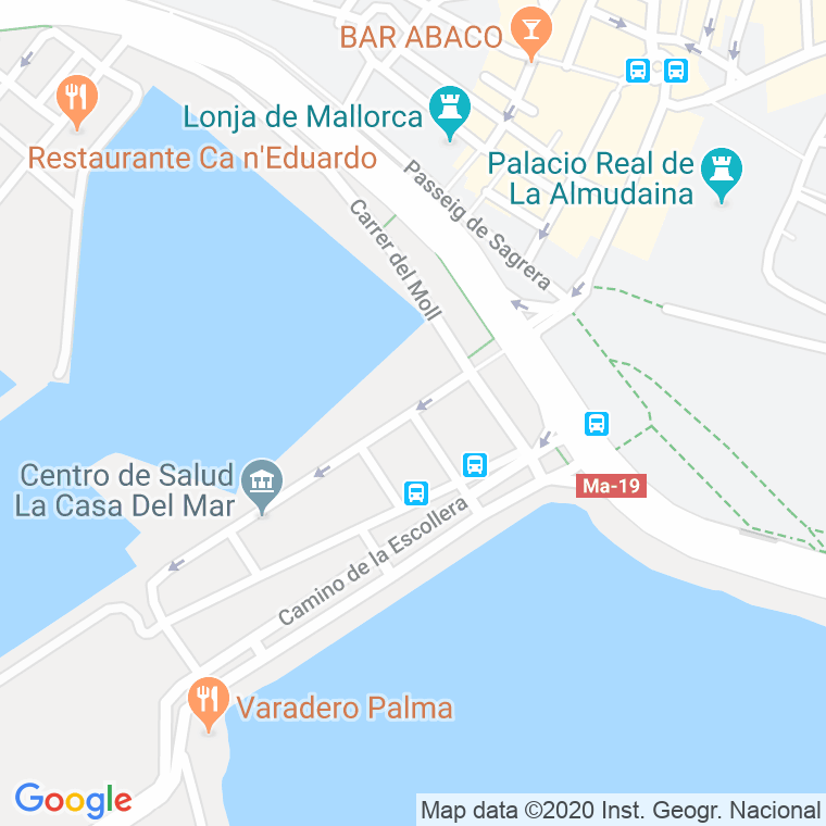 Código Postal calle Muelle San Pedro en Palma de Mallorca
