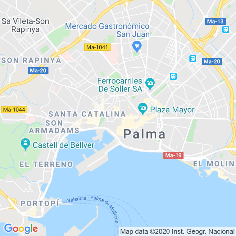 Código Postal calle Prohomonia, De La, costa en Palma de Mallorca