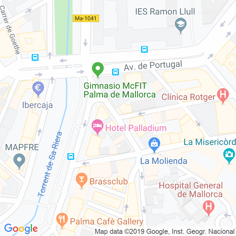 Código Postal calle Ruben Dario en Palma de Mallorca