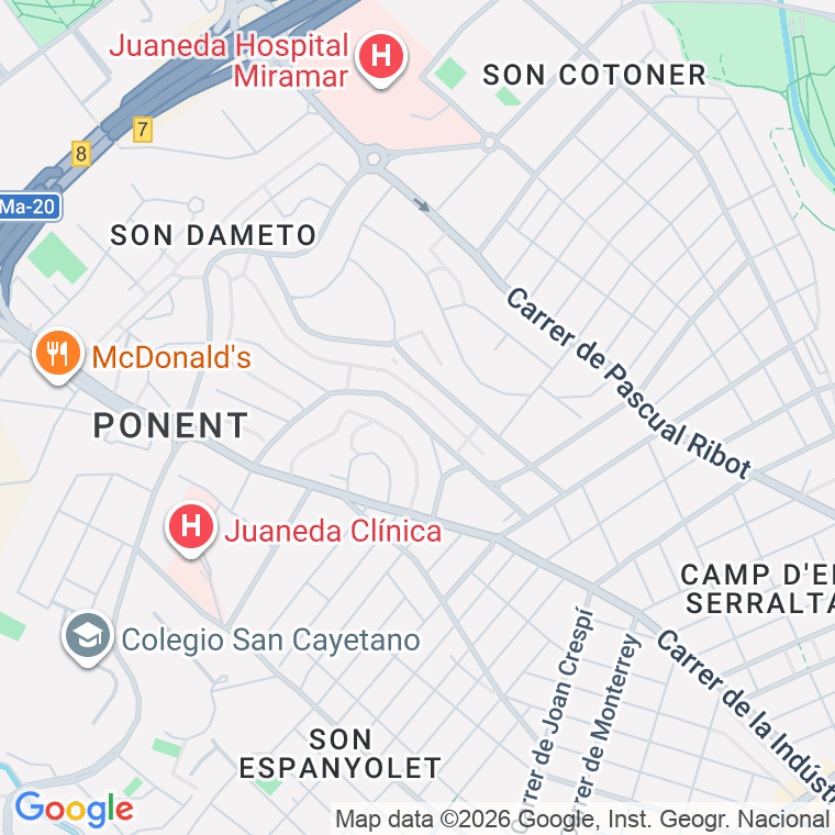 Código postal de Vicenç Juan I Rossello en Palma de Mallorca