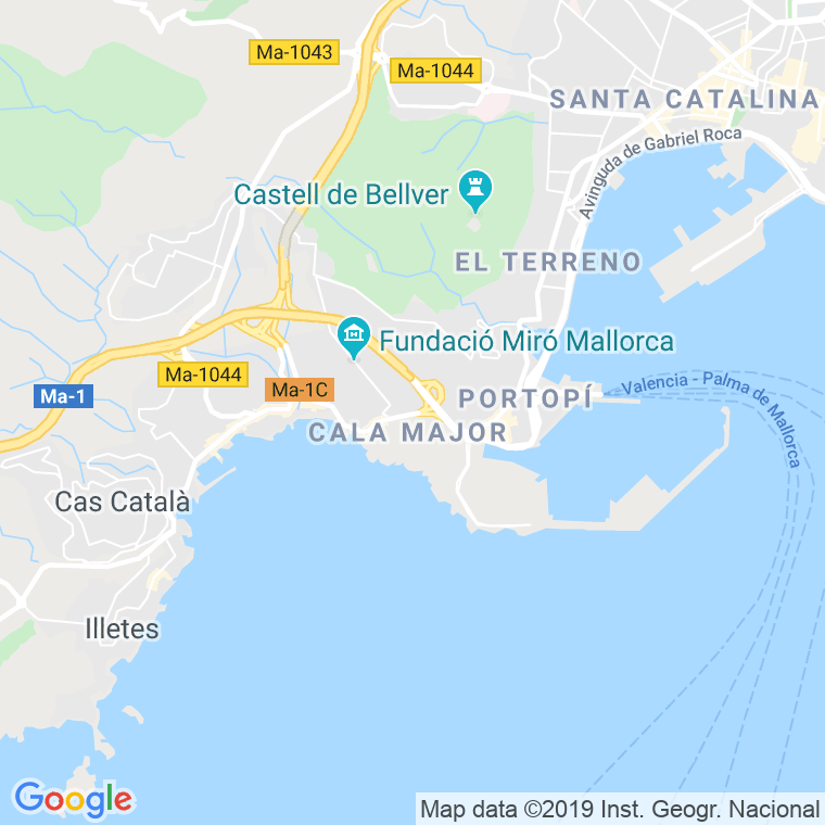 Código Postal calle Joan Miro, avinguda (Impares Del 1 Al 31)  (Pares Del 2 Al 40) en Palma de Mallorca