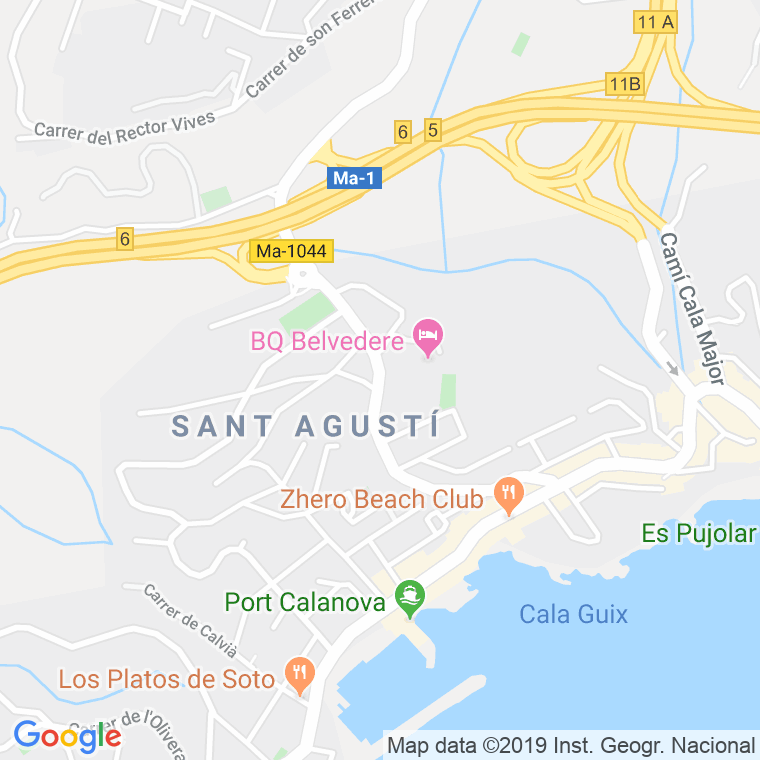 Código Postal calle Genova A Sant Agusti, cami en Palma de Mallorca