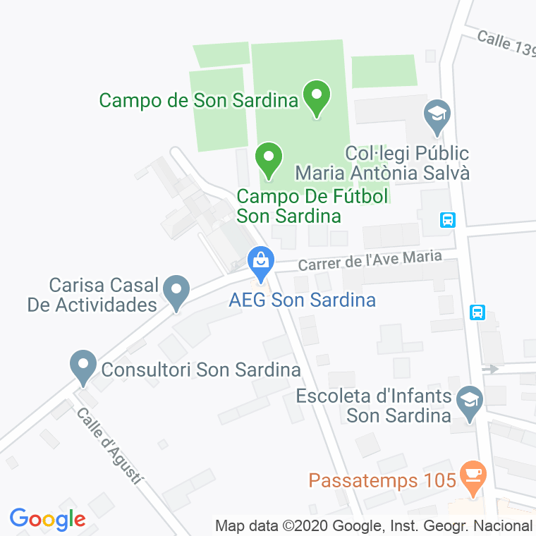 Código Postal calle Ave Maria en Palma de Mallorca