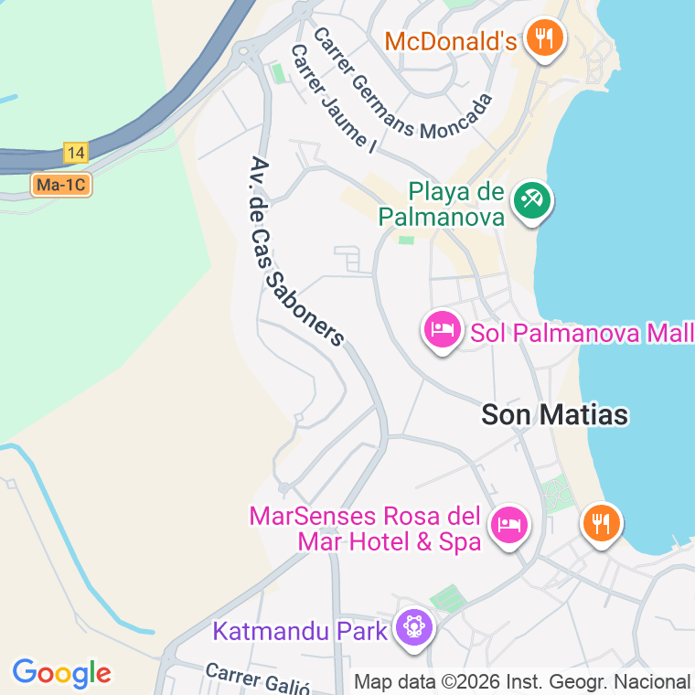 Código postal de Av Ca's Saboners en Magaluf