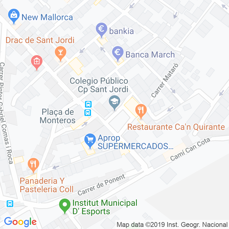 Código Postal calle Bisbe Planas, plaça en Palma de Mallorca